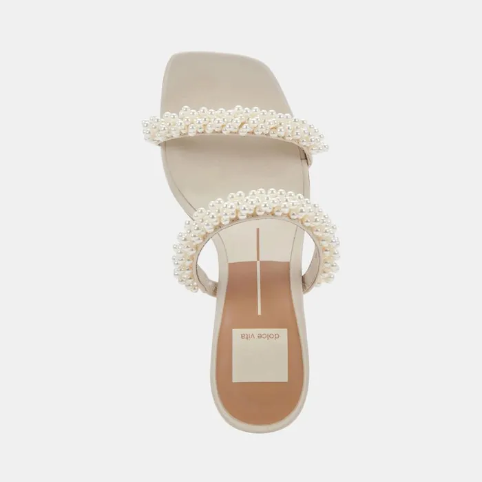 Sandals Women Dolce Vita Noel Heels Vanilla Pearls