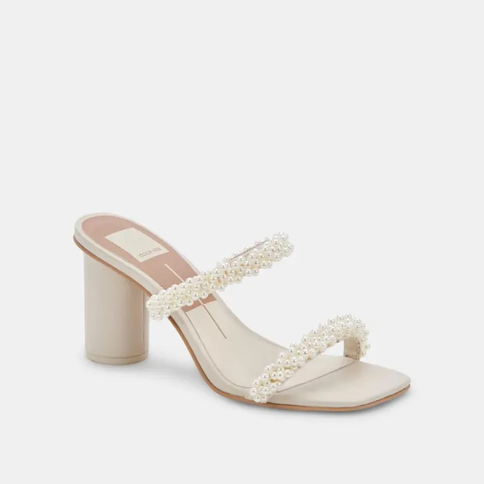Sandals Women Dolce Vita Noel Heels Vanilla Pearls
