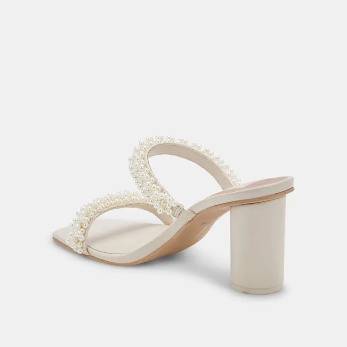 Sandals Women Dolce Vita Noel Heels Vanilla Pearls