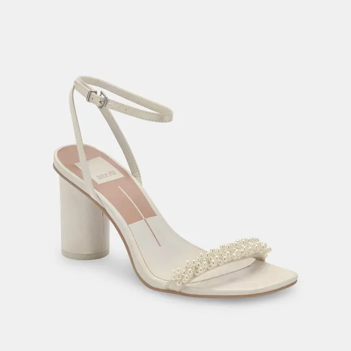 Sandals Women Dolce Vita Nory Heels Vanilla Pearls
