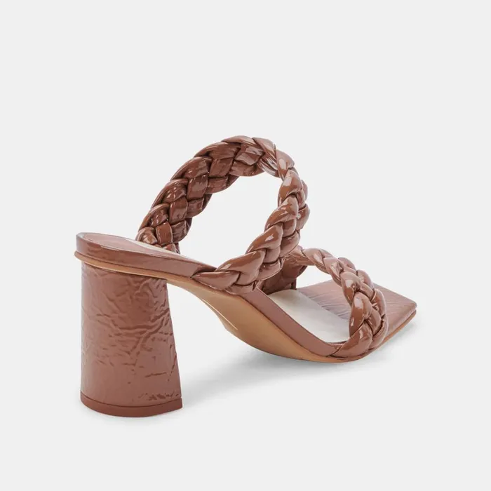 Sandals Women Dolce Vita Paily Heels Taupe Patent Stella
