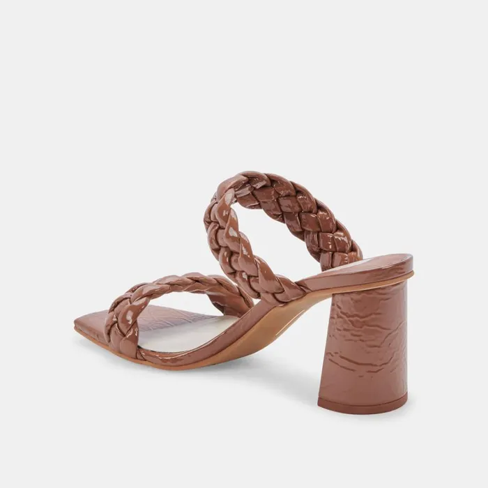 Sandals Women Dolce Vita Paily Heels Taupe Patent Stella