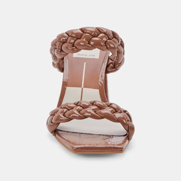 Sandals Women Dolce Vita Paily Heels Taupe Patent Stella