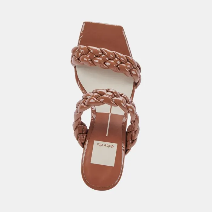 Sandals Women Dolce Vita Paily Heels Taupe Patent Stella
