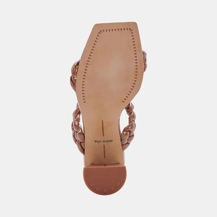 Sandals Women Dolce Vita Paily Heels Taupe Patent Stella
