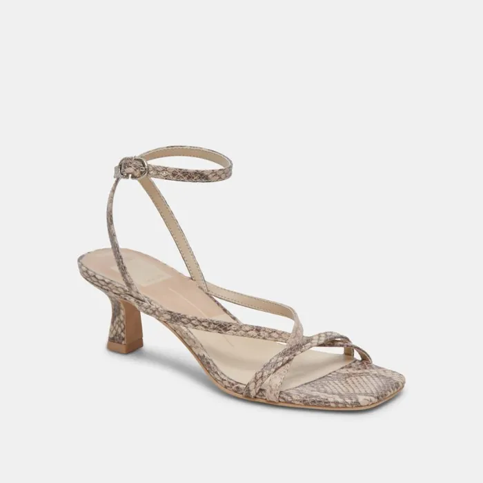 Sandals Women Dolce Vita Zamal Heels Sand Snake Embossed