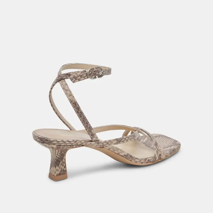Sandals Women Dolce Vita Zamal Heels Sand Snake Embossed