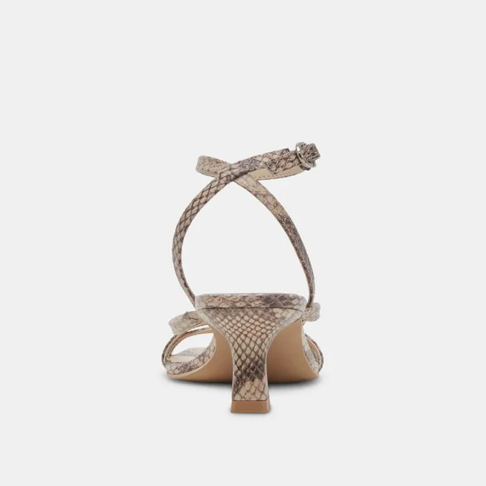 Sandals Women Dolce Vita Zamal Heels Sand Snake Embossed
