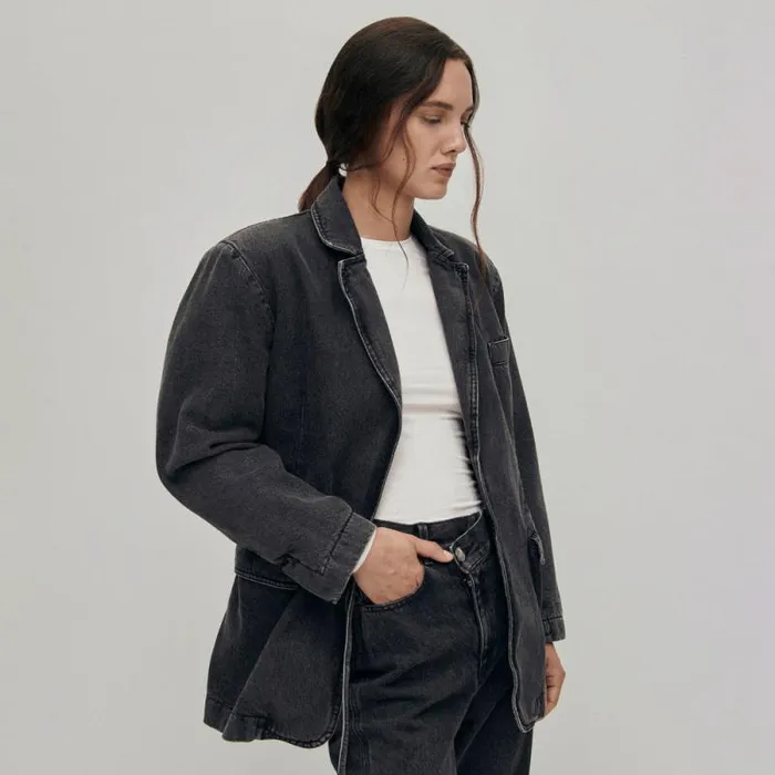 Sandra Black Denim Jacket Women ALOHAS Denim
