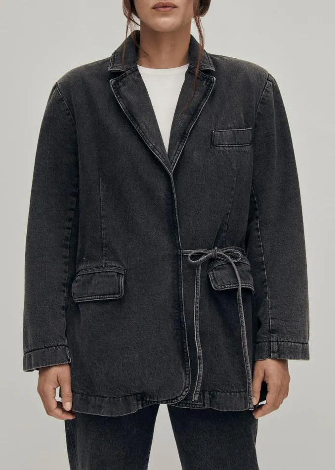Sandra Black Denim Jacket Women ALOHAS Denim