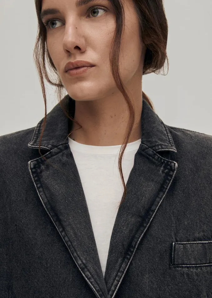 Sandra Black Denim Jacket Women ALOHAS Denim