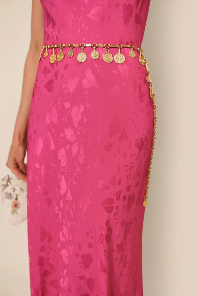 Sandrine Leaf Heart Pink Women RIXO Dresses Sandrine Leaf Heart Pink Women RIXO Dresses