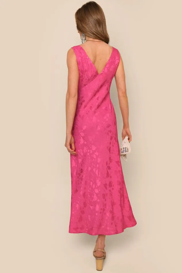 Sandrine Leaf Heart Pink Women RIXO Dresses Sandrine Leaf Heart Pink Women RIXO Dresses