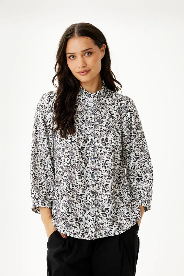 SCARLET SHIRT 16422 020 Off White 020 Women IN FRONT BLOUSES SHIRTS