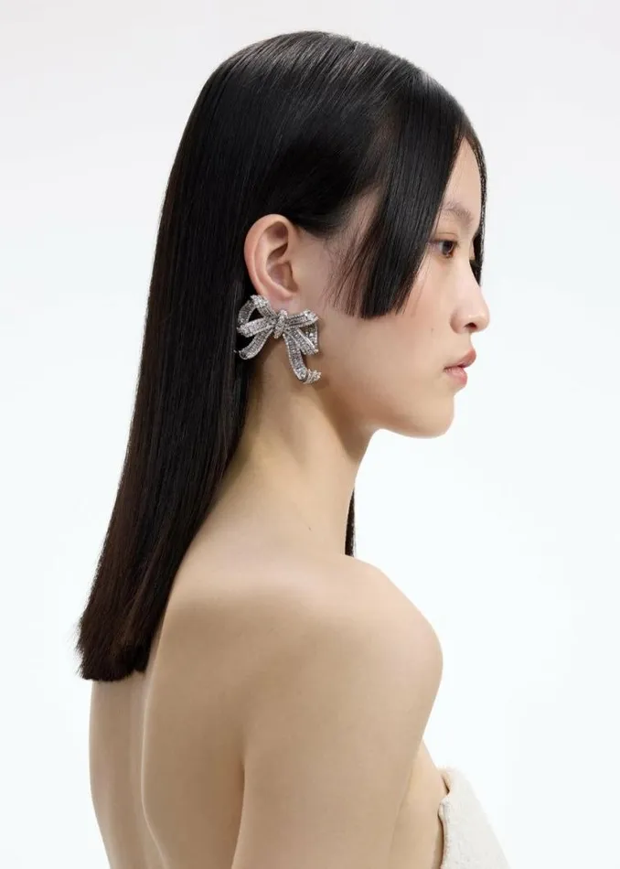 Self Portrait Accessories Crystal Bow Earrings 8211 Women