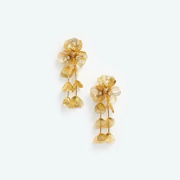 Self Portrait Accessories Gold Floral Earrings 8211 Women