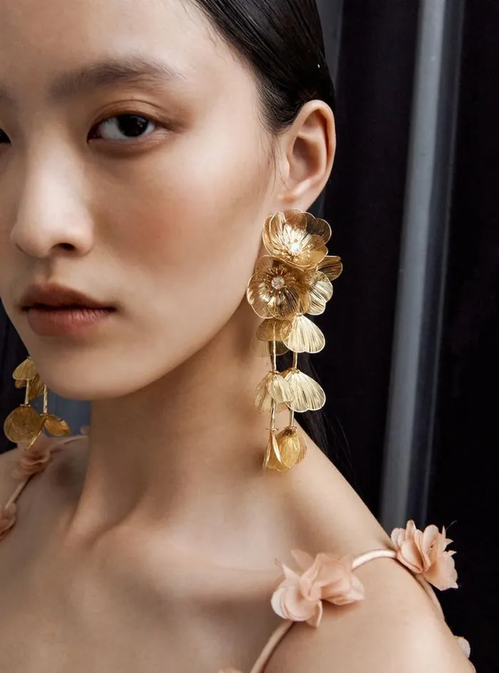 Self Portrait Accessories Gold Floral Earrings 8211 Women