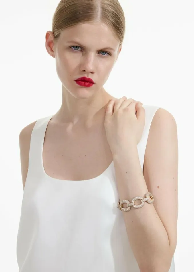 Self Portrait Bracelets Gold Crystal Link Bracelet 8211 Women