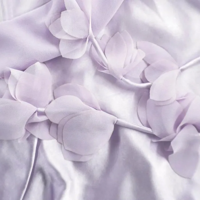 Self Portrait Bridesmaid Lilac Flower Satin Maxi Dress 8211 Women