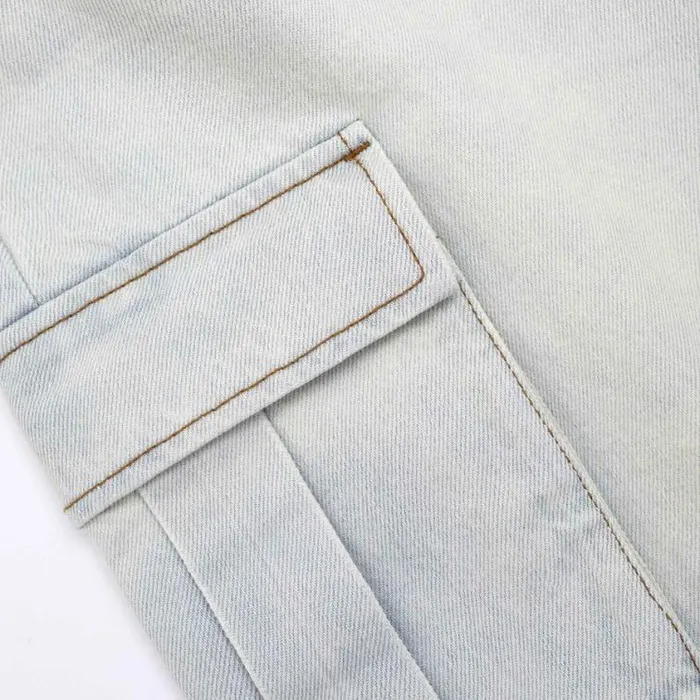 Self Portrait Denim Bleach Wash Denim Cargo Jeans 8211 Women