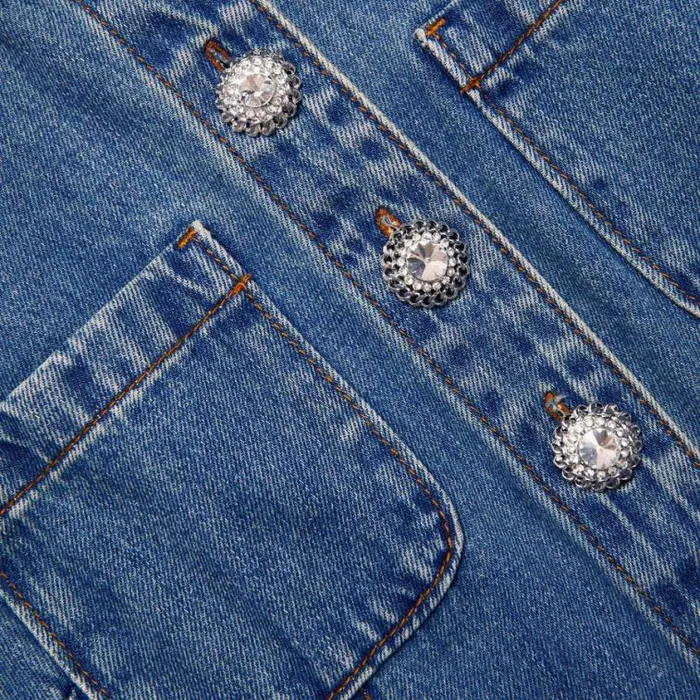 Self Portrait Denim Denim Sleeveless Pearl Mini Dress 8211 Women