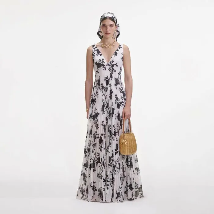 Self Portrait Dresses Floral Print Chiffon Maxi Dress 8211 Women