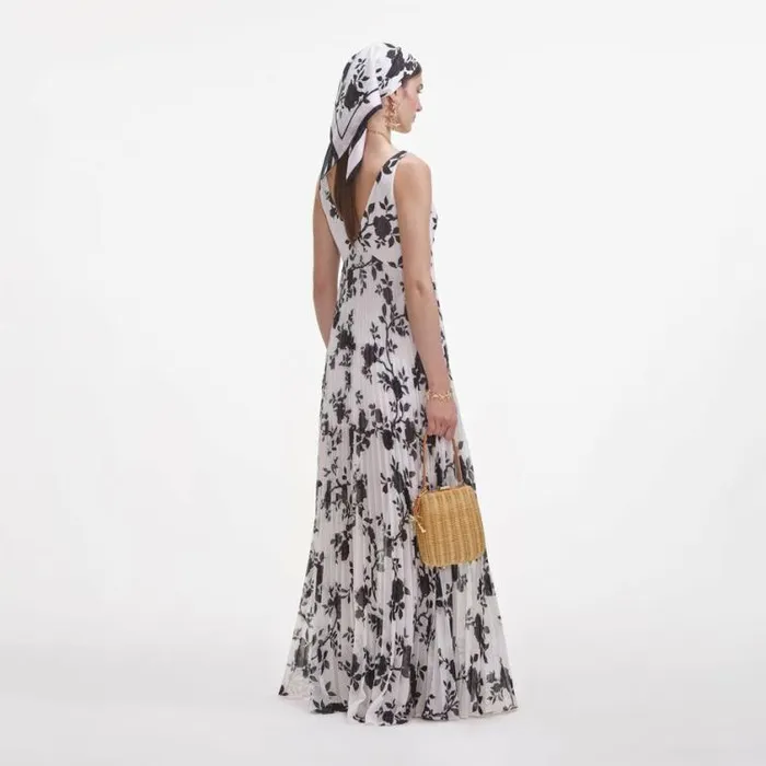 Self Portrait Dresses Floral Print Chiffon Maxi Dress 8211 Women