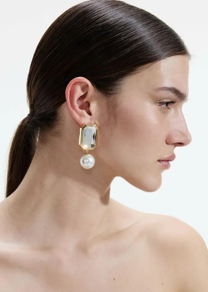 Self Portrait Earrings Crystal Pearl Tiered Earrings 8211 Women