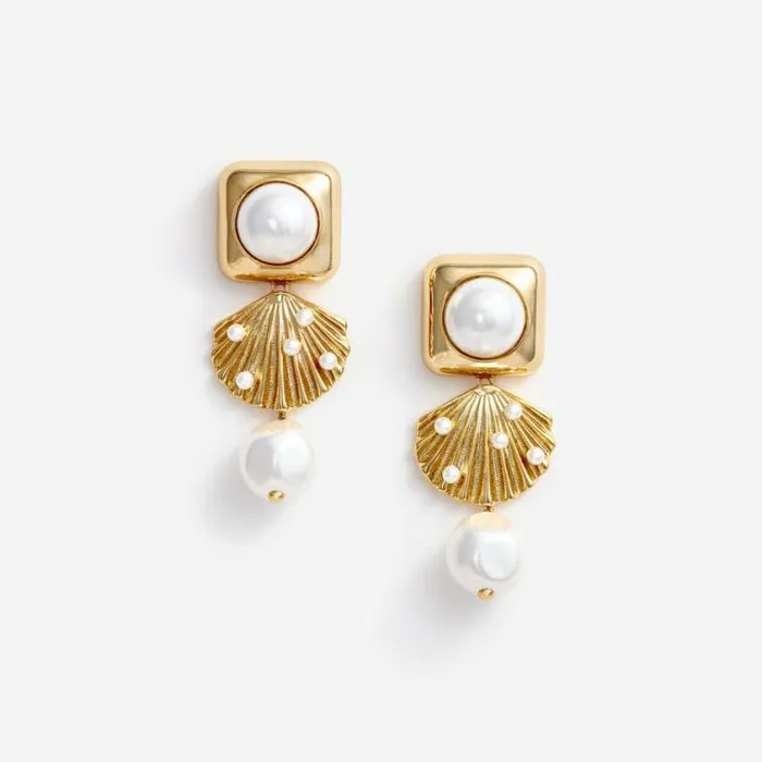 Self Portrait Earrings Gold Pearl Shell Earrings 8211 Women