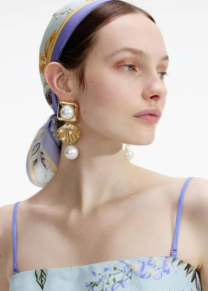 Self Portrait Earrings Gold Pearl Shell Earrings 8211 Women