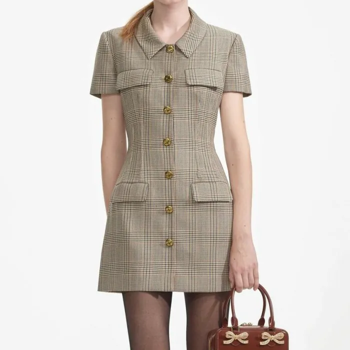 Self Portrait Exclusives Check Mini Dress 8211 Women