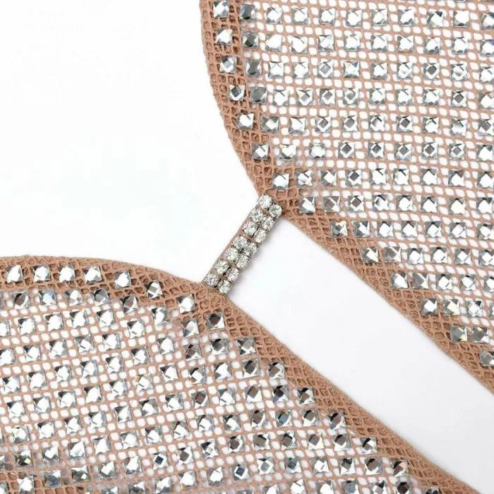 Self Portrait Exclusives Silver Rhinestone Fishnet Maxi Dress 8211 Women