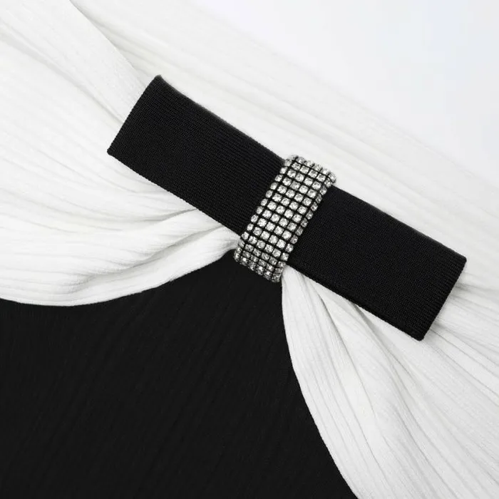 Self Portrait Knitwear Black Knit Bow Mini Dress 8211 Women