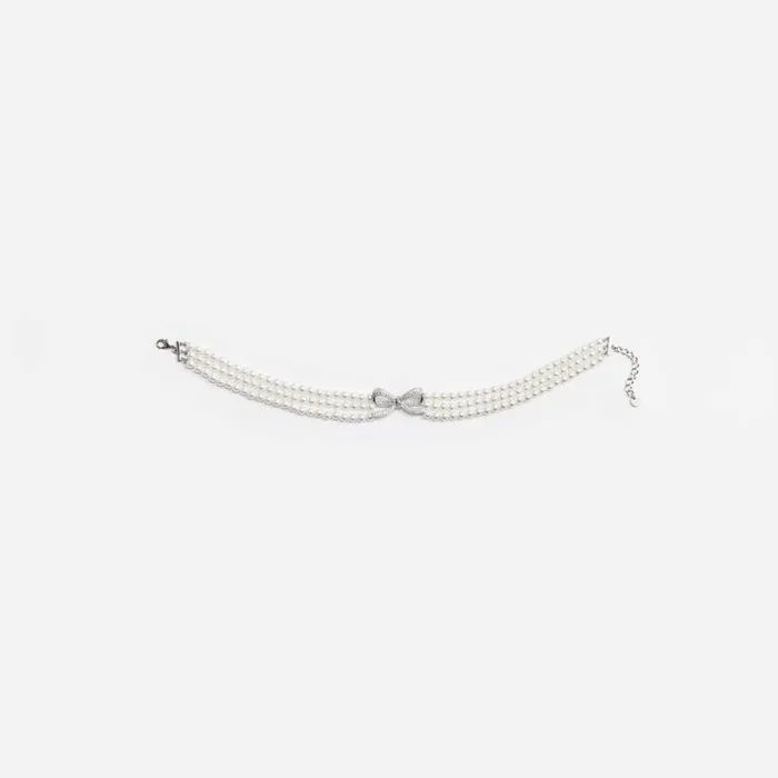 Self Portrait Necklaces Pearl Bow Choker 8211 Women