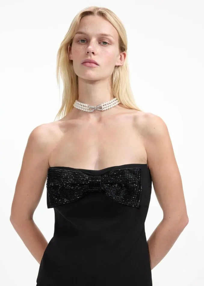 Self Portrait Necklaces Pearl Bow Choker 8211 Women