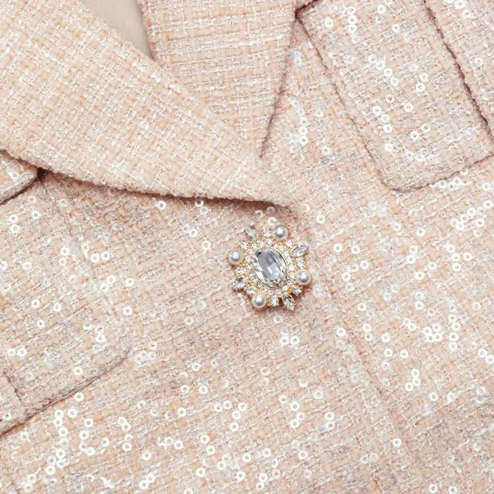 Self Portrait Outerwear Sequin Boucle Jacket 8211 Women