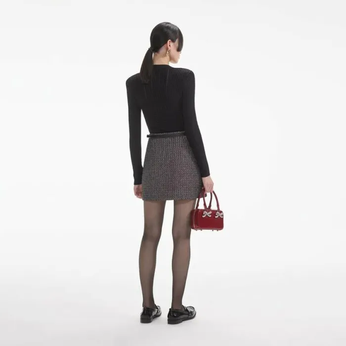 Self Portrait Tops Black Pointelle Knit Top 8211 Women