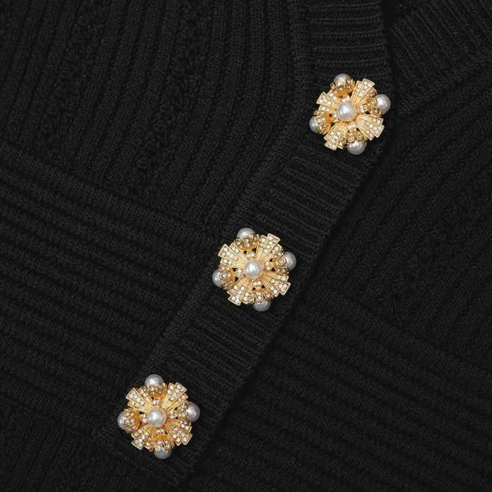 Self Portrait Tops Black Pointelle Knit Top 8211 Women
