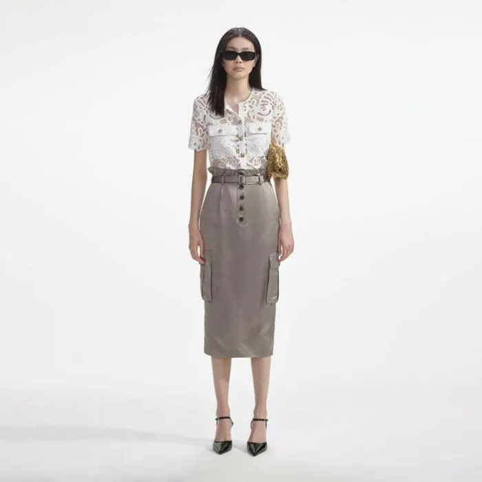 Self Portrait Tops White Guipure Lace Top 8211 Women