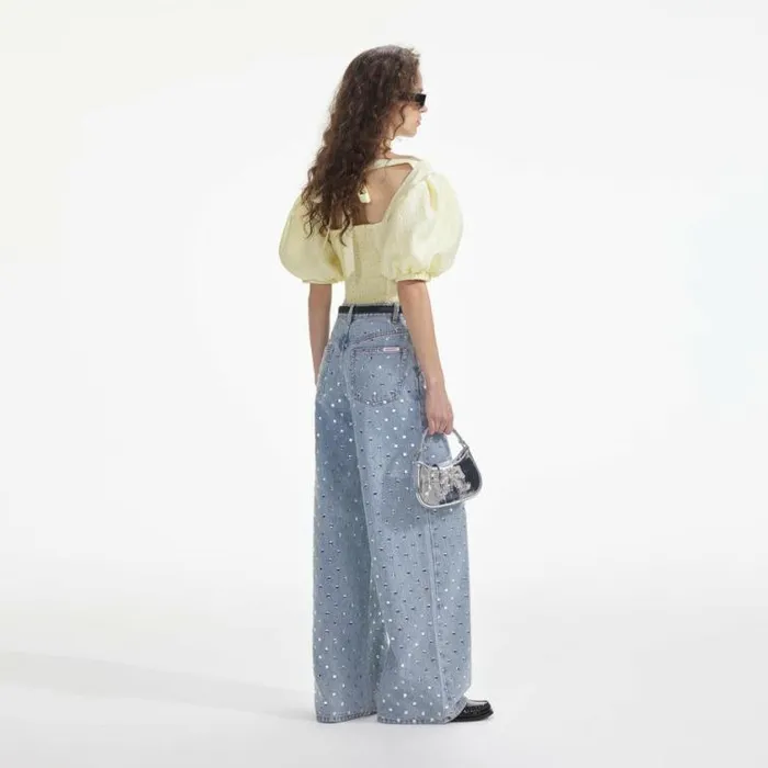 Self Portrait Tops Yellow Jacquard Top 8211 Women