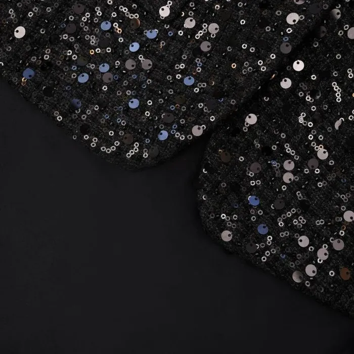 Self Portrait Wedding Guest Black Sequin Boucle Maxi Dress 8211 Women
