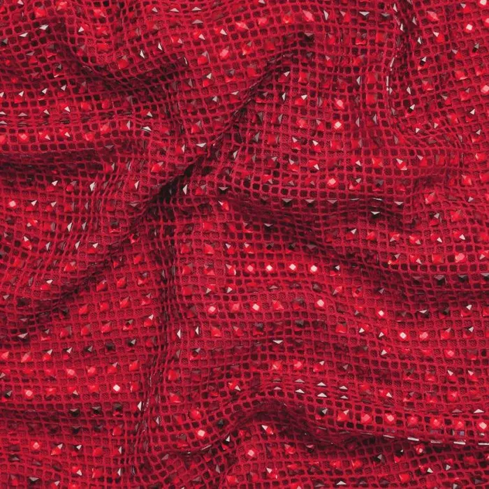 Self Portrait Wedding Guest Red Rhinestone Fishnet Midi Dress 8211 Women