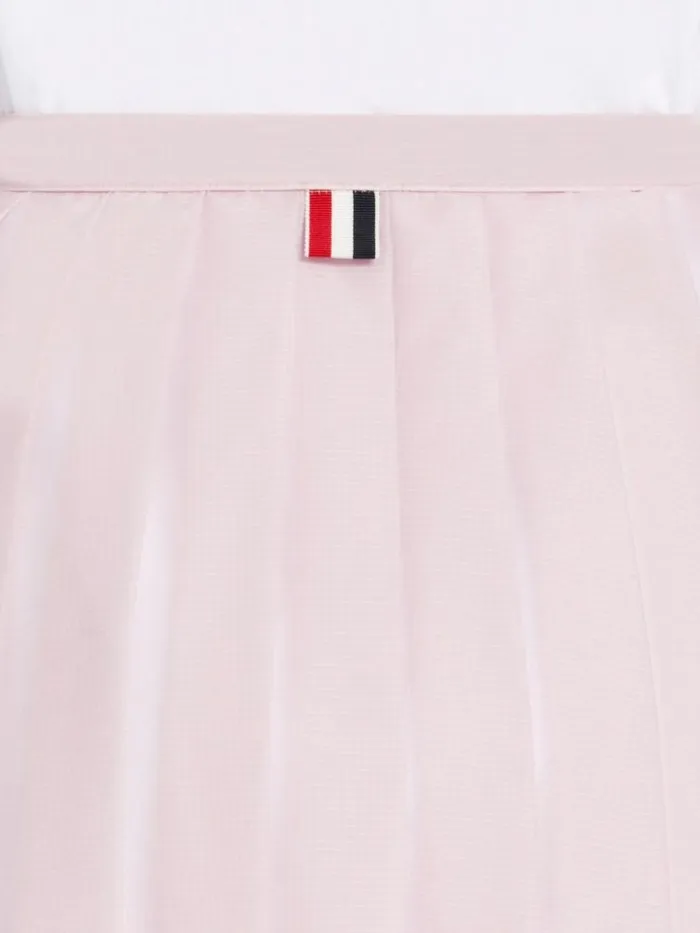 Sheer Nylon Ripstop Below The Knee Pleated Wrap Skirt Light Pink Women Thom Browne Sweats