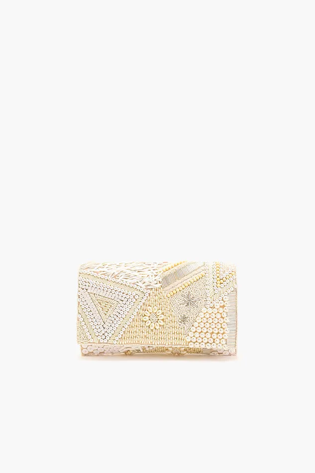 Shimmering Sands Embellished Clutch wCrossbody Strap Shimmering Sands Embellished Clutch wCrossbody Strap