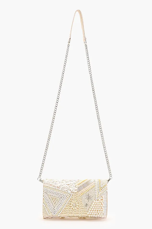 Shimmering Sands Embellished Clutch wCrossbody Strap Shimmering Sands Embellished Clutch wCrossbody Strap