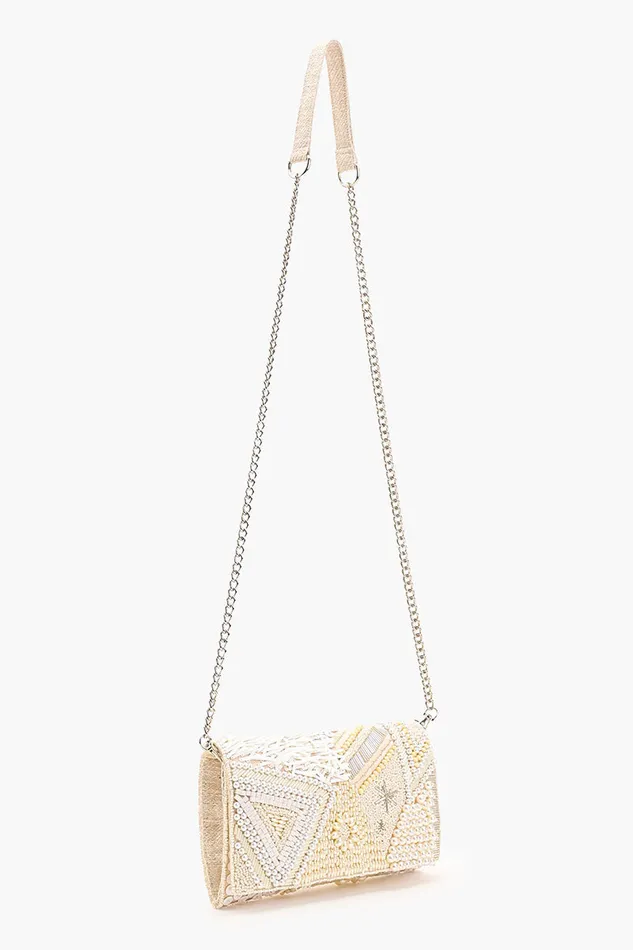 Shimmering Sands Embellished Clutch wCrossbody Strap Shimmering Sands Embellished Clutch wCrossbody Strap