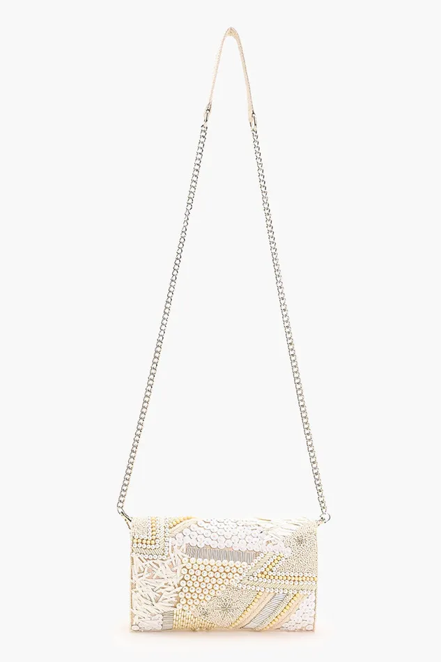Shimmering Sands Embellished Clutch wCrossbody Strap Shimmering Sands Embellished Clutch wCrossbody Strap