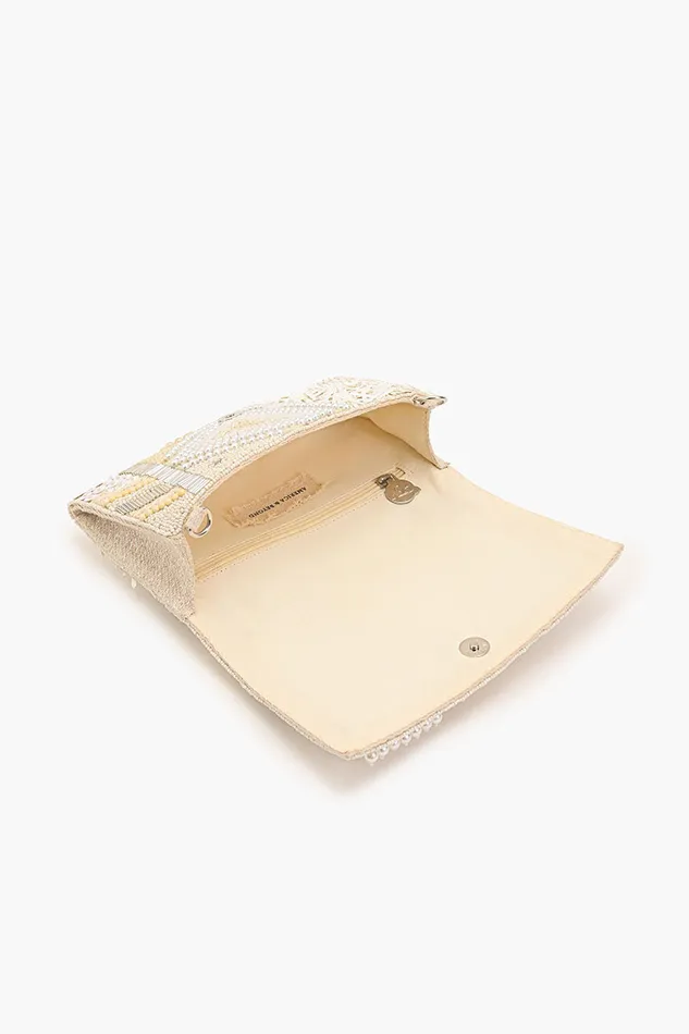 Shimmering Sands Embellished Clutch wCrossbody Strap Shimmering Sands Embellished Clutch wCrossbody Strap