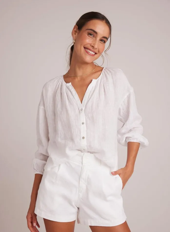 Shirred Neck Blouse 8211 White Women Bella Dahl Long Sleeve Shirred Neck Blouse 8211 White Women Bella Dahl Long Sleeve