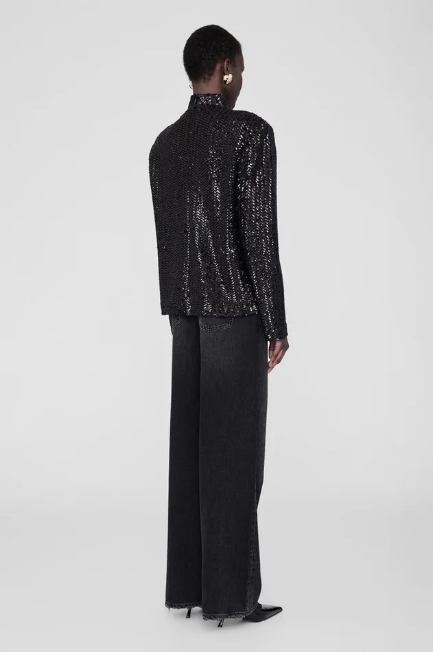 Shirts Women ANINE BING Josephine Top 8211 Black Sequin